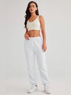 Automet White Thick Sweatpants Women’s S